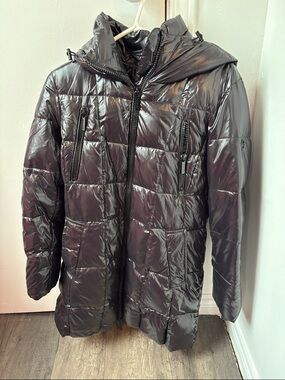 Michael Kors Black Coat with Beige Label